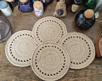Handmade Crochet Coasters (Neutral Colours)