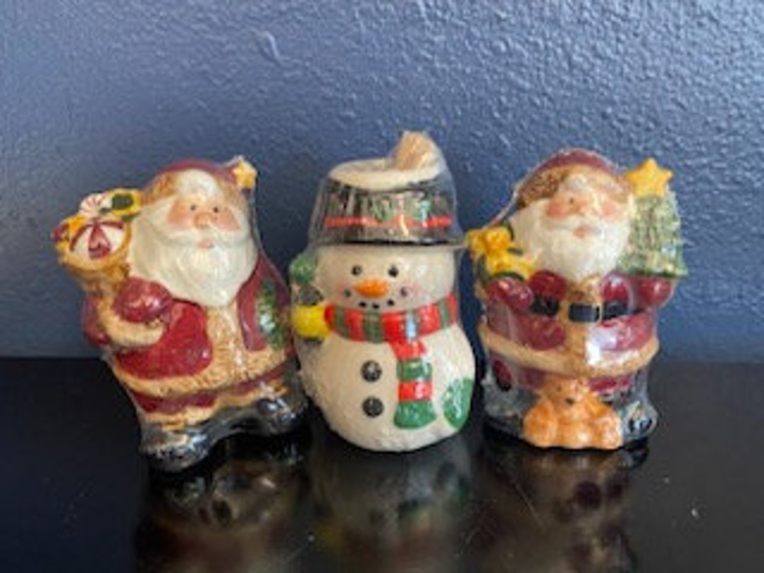 Vintage Ceramic Santa Clause Salt and Pepper Shakers and Snowman