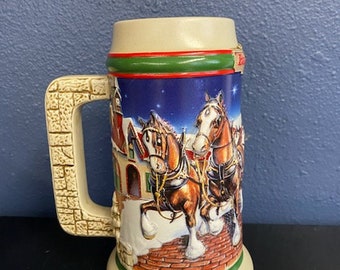 Vintage 1998 Budweiser Holiday Stein Grant's Farm Holiday CS343