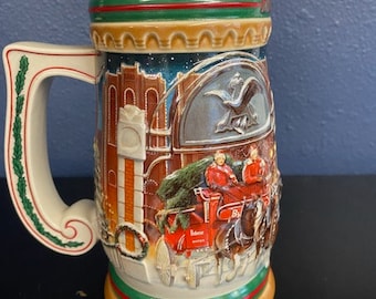Vintage 1997 Budweiser Holiday Stein Home for the Holidays CS313
