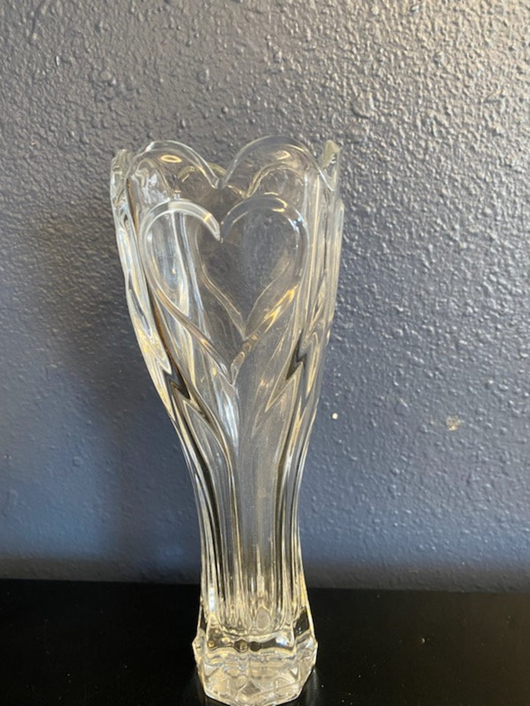 Vintage Deplomb Lead Crystal Flowe Bud Vase With Rounded Etsy