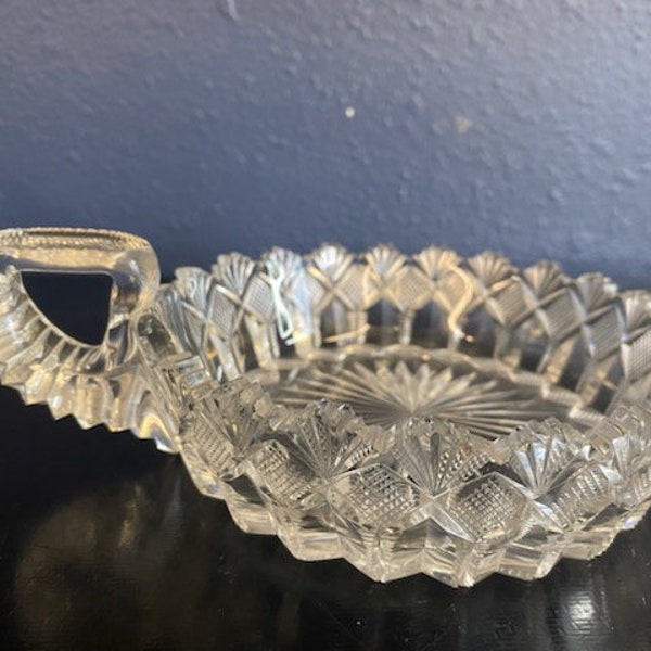Vintage American Brillant Cut Glass Nappy -Circa 1800s - 1900s