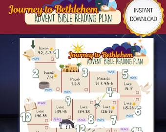 Nativity Advent Calendar for Kids, Printable Nativity Advent Calendar, Scripture Bible Reading Plan, Christian Christmas Countdown Calendar