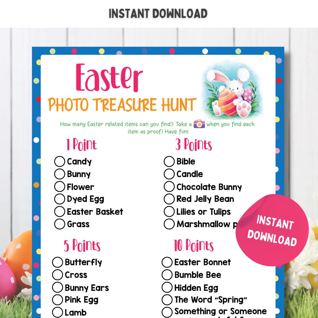 Easter Scavenger Hunt | Printable Easter Games | Easter Party Family ...