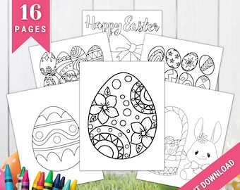 Easter Coloring Pages Sheets | Easter Egg Coloring Pages for Kids |  Easter Activities Printable | Easter Coloring Book Pdf | Easter idea