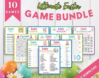 10 Easter Game Bundle | Printable Easter Games For Kids and Adults | Party Games and Activities | Easter Family Games | Classroom Bundle