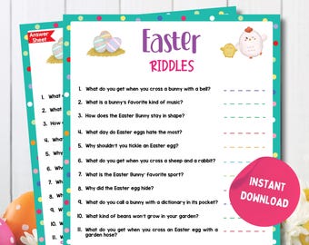 Adivinanzas de Pascua / Juego imprimible de Pascua para niños y adultos / Juego divertido de Pascua para fiestas / Juego familiar de Pascua / Adivinanza de Pascua Me This Game