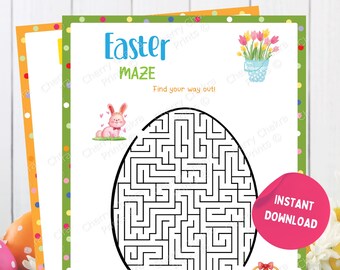 Easter Maze Game | Printable Easter Games | Easter Activity For Kids and Adults | Easter Family Game | Easter Maze Printable Classroom Game