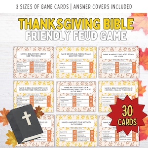 Thanksgiving Bible Friendly Feud Game, Bible Friendly Feud, Family Game Night, Fun Bible Thanksgiving Trivia, Thanksgiving Church Games