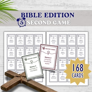 Christian 5-Second Bible Game | Fun Printable Bible Trivia for Kids & Adults | Fun Church, Sunday School, Party Game, Youth Group Activity
