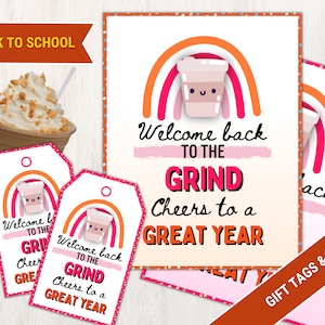 Welcome Back Teacher Gift Tag, Teacher Appreciation Coffee Tag, Back to School Staff Coffee Gift Tag, PTO PTA Sign, Teacher Coffee Gift Card