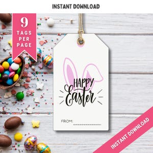 Easter Basket Tag | Easter Bunny Gift Tag | Easter Basket Name Tag | Printable Easter Basket Tags | Printable Treat Bag Tag | Easter Treat