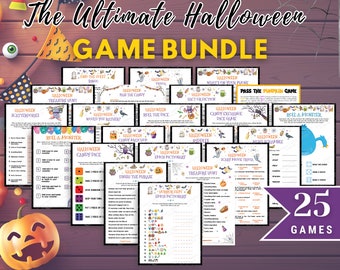 Halloween Games Bundle, Halloween Games Printable, Halloween Group Party Game, Halloween Office Party Games, Halloween Games for Kids Adults