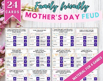 Mother's Day Friendly Family Feud Game | The Hilarious Party Game of Guessing Top Answers | Mother's Day Feud Game | Mom Birthday Activity