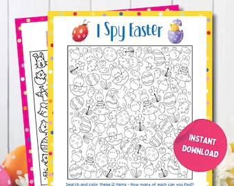 Juego de Pascua "Veo Veo" / Juegos de Pascua imprimibles / Actividad de Pascua para niños y adultos / Juego de fiesta de Pascua / Juego familiar de Pascua / Juego de aula