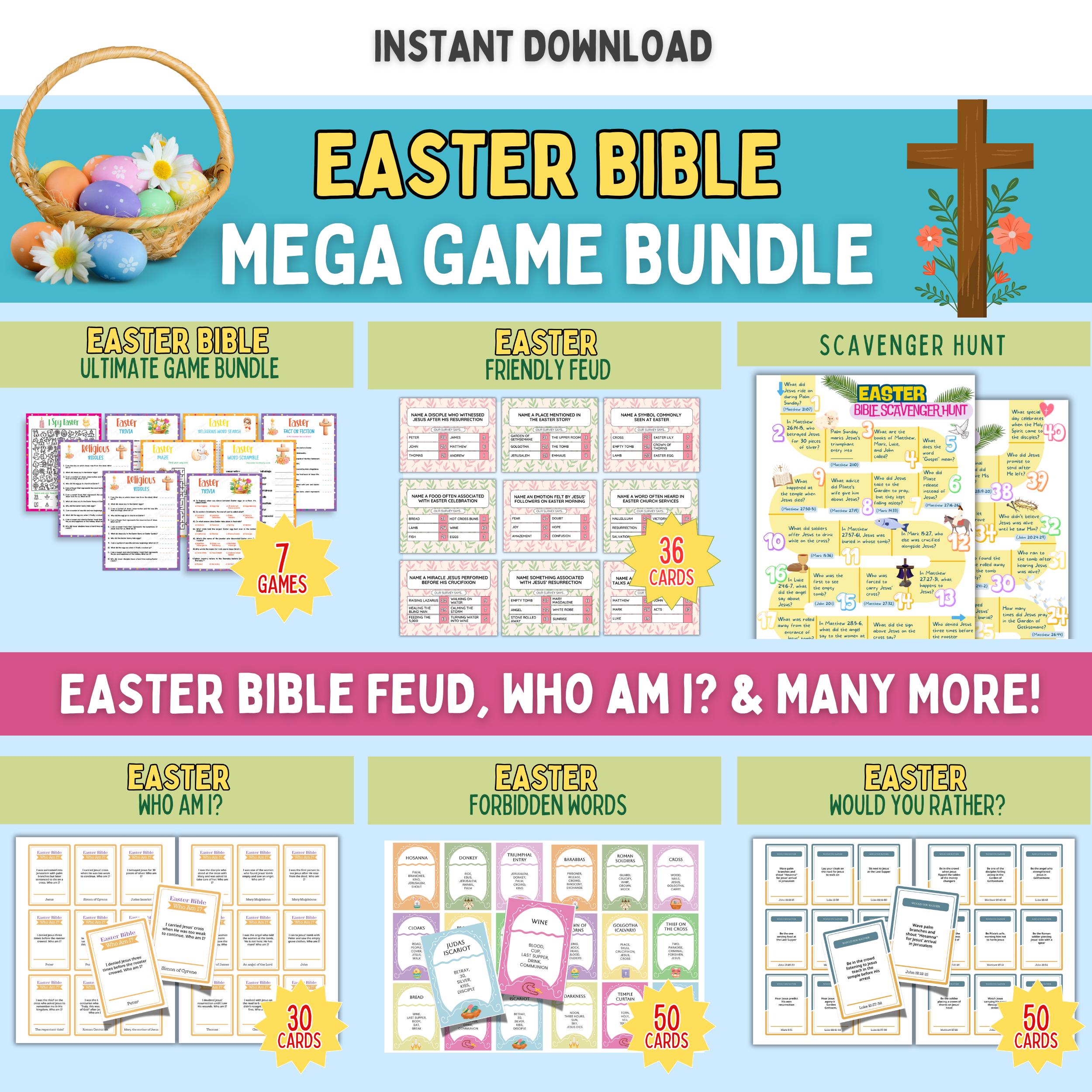 Easter Bible Mega Game Bundle | Fun Christian Printable Games for Kids ...