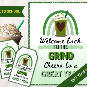 Welcome Back Teacher Gift Tag, Teacher Appreciation Coffee Tag, Back to School Staff Coffee Gift Tag, PTO PTA Sign, Teacher Coffee Gift Card