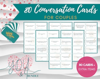 Giochi di coppia - Gioco di carte di domande di coppia stampabili / Carte di conversazione per coppie / Carte di conversazione per coppie / Quiz sulle carte di coppia