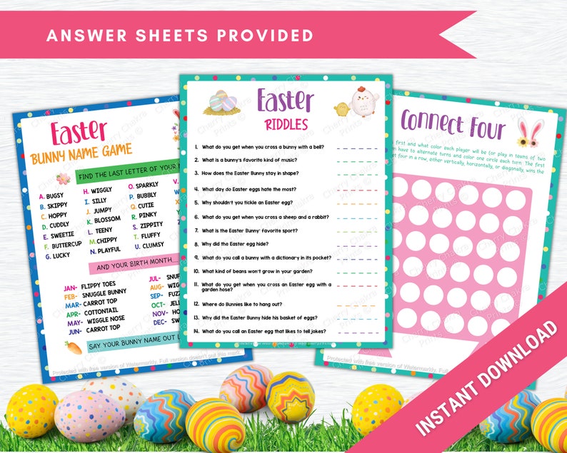 15 Easter Game Bundle | Printable Easter Games for Kids and Adults ...