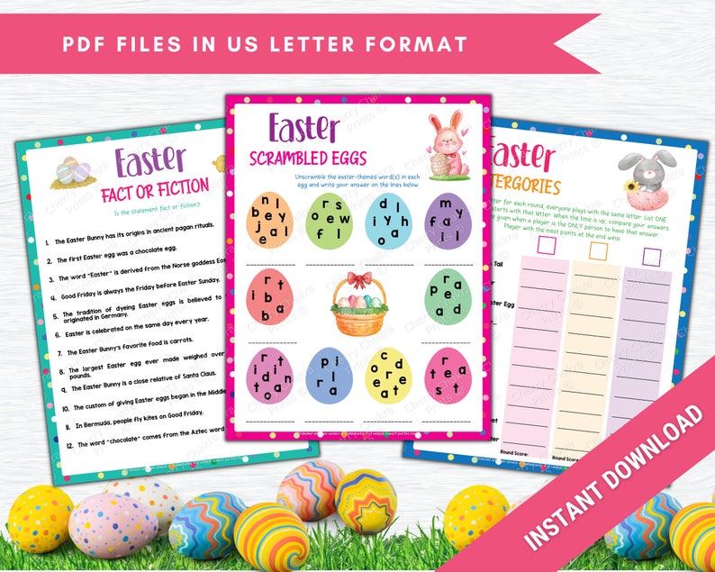 15 Easter Game Bundle | Printable Easter Games for Kids and Adults ...