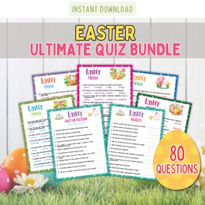 Easter Trivia Quiz Game Bundle, Printable Easter Games, Easter Activity For Kids and Adults,  Easter Quiz Family Game, Easter Classroom Game