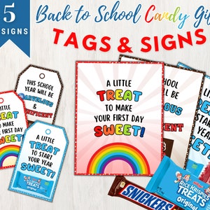 First Day of School Treat Tag for Students, Welcome Back to School Gift Tags, Back to school candy tags, Fun Welcome Back Students Gift Tag