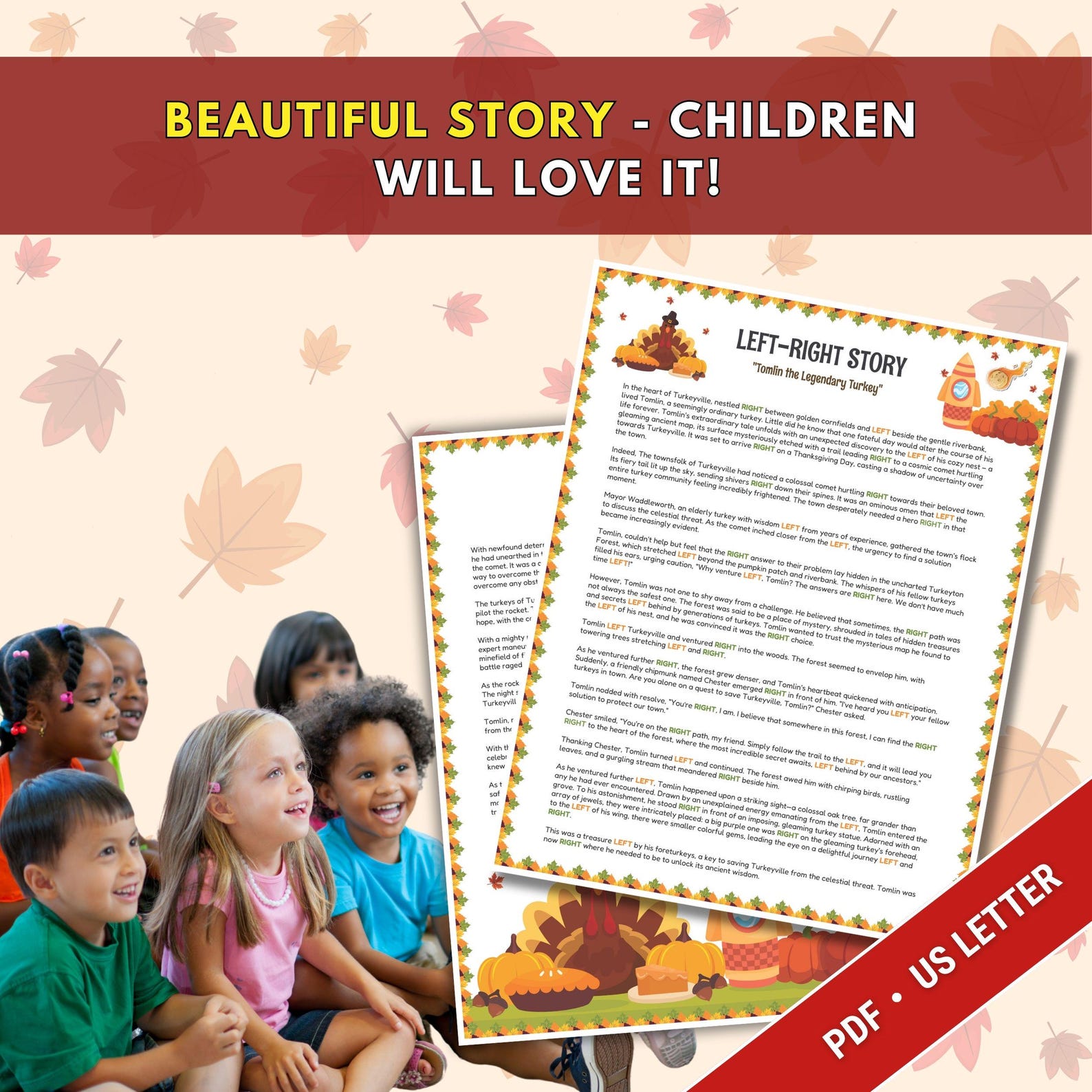 Thanksgiving Left Right Game, Thanksgiving Games Printable, 2024 ...