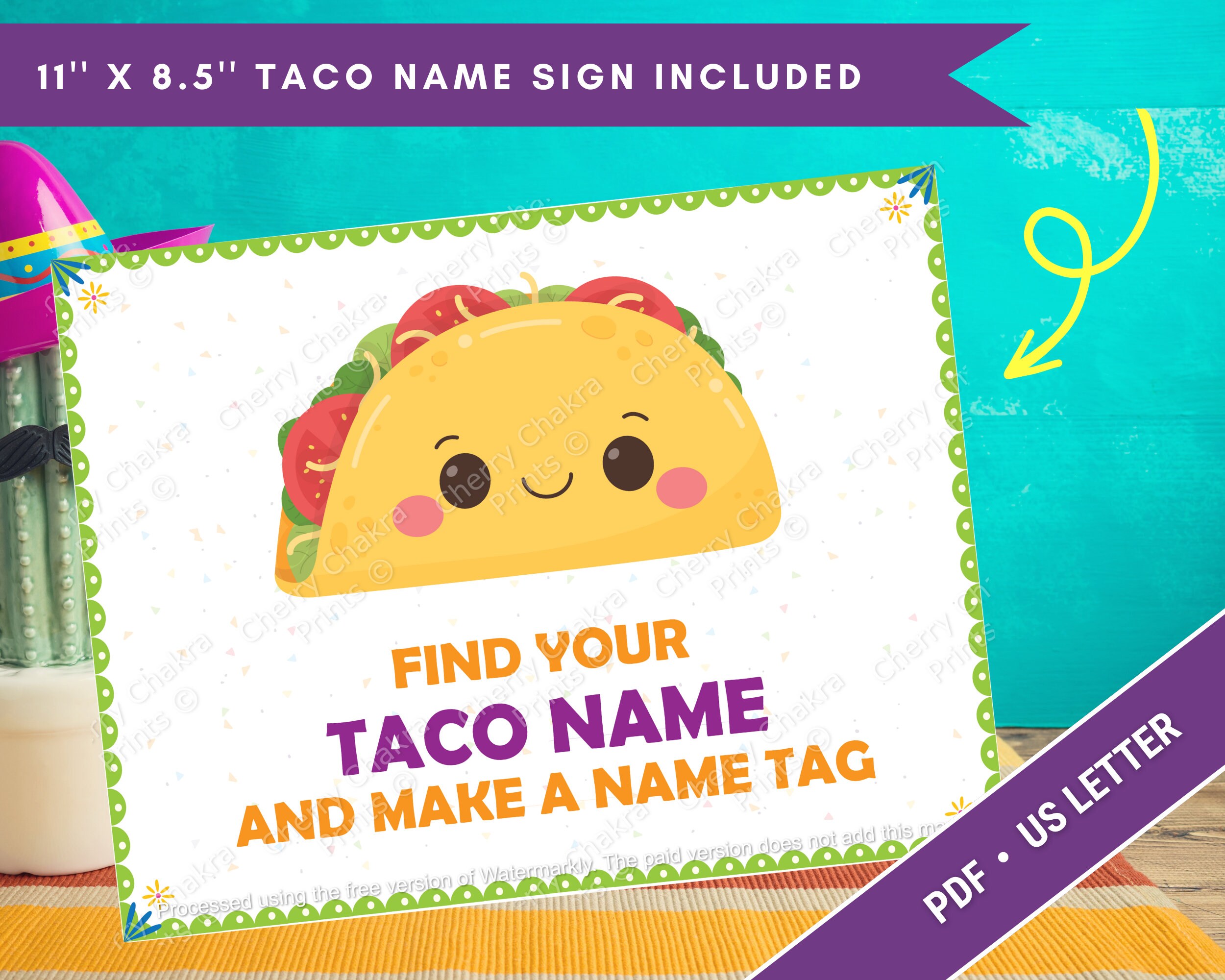 What's Your Taco Name Game Cinco De Mayo Party Games - Etsy
