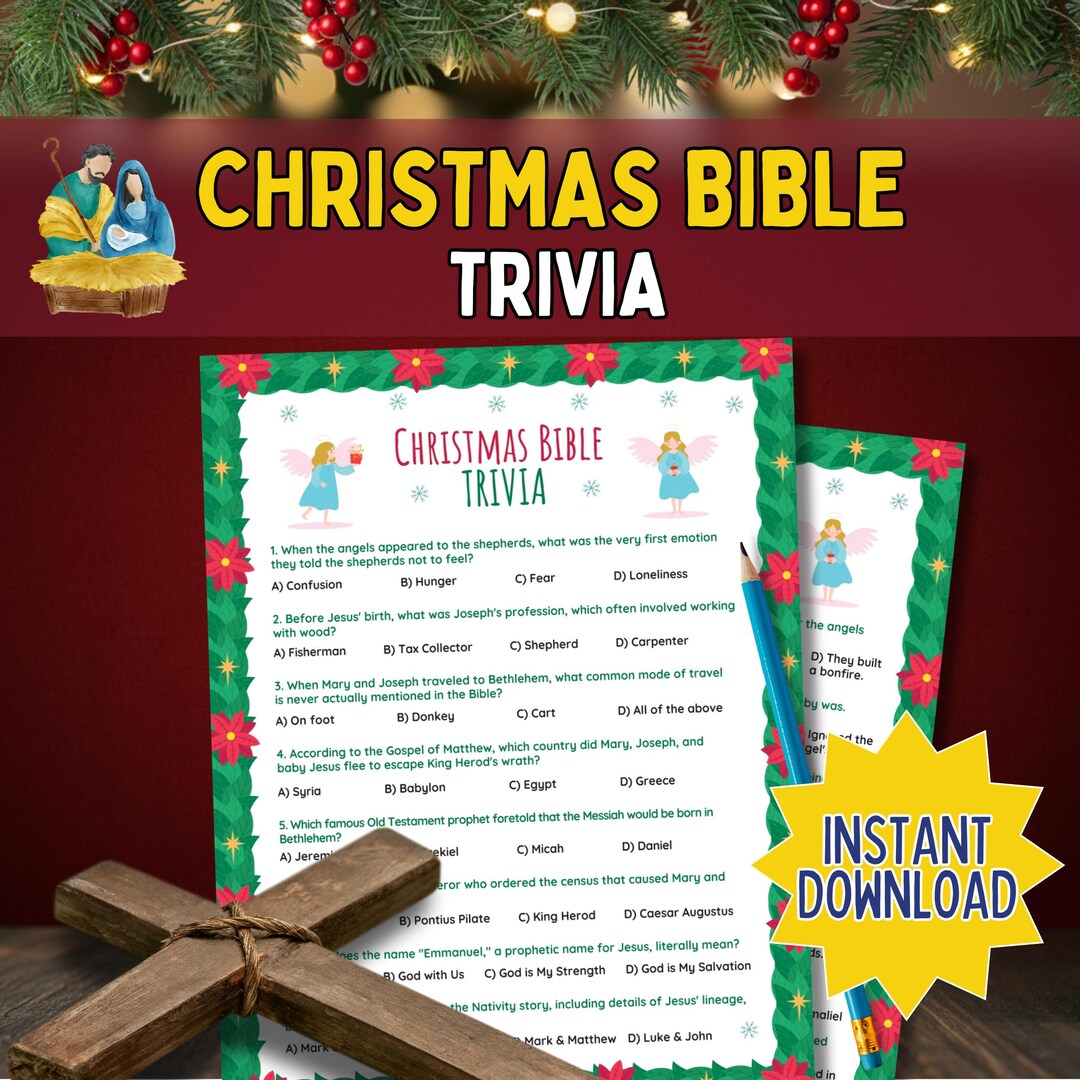 Christmas Bible Trivia Quiz Game, Printable Christian Christmas Game ...