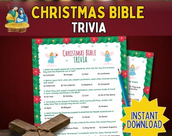 Christmas Bible Trivia Game, Printable Nativity Quiz, Sunday School ...