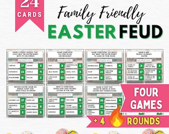Juego de disputa familiar de Pascua / El divertido juego de fiesta de adivinar las mejores respuestas / Cuestionario familiar de Pascua / Juego de disputa familiar de Pascua