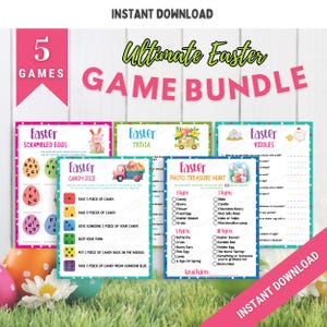 Easter Game Bundle | Printable Easter Games For Kids and Adults | Party Games and Activities | Easter Family Games | Classroom Games Bundle
