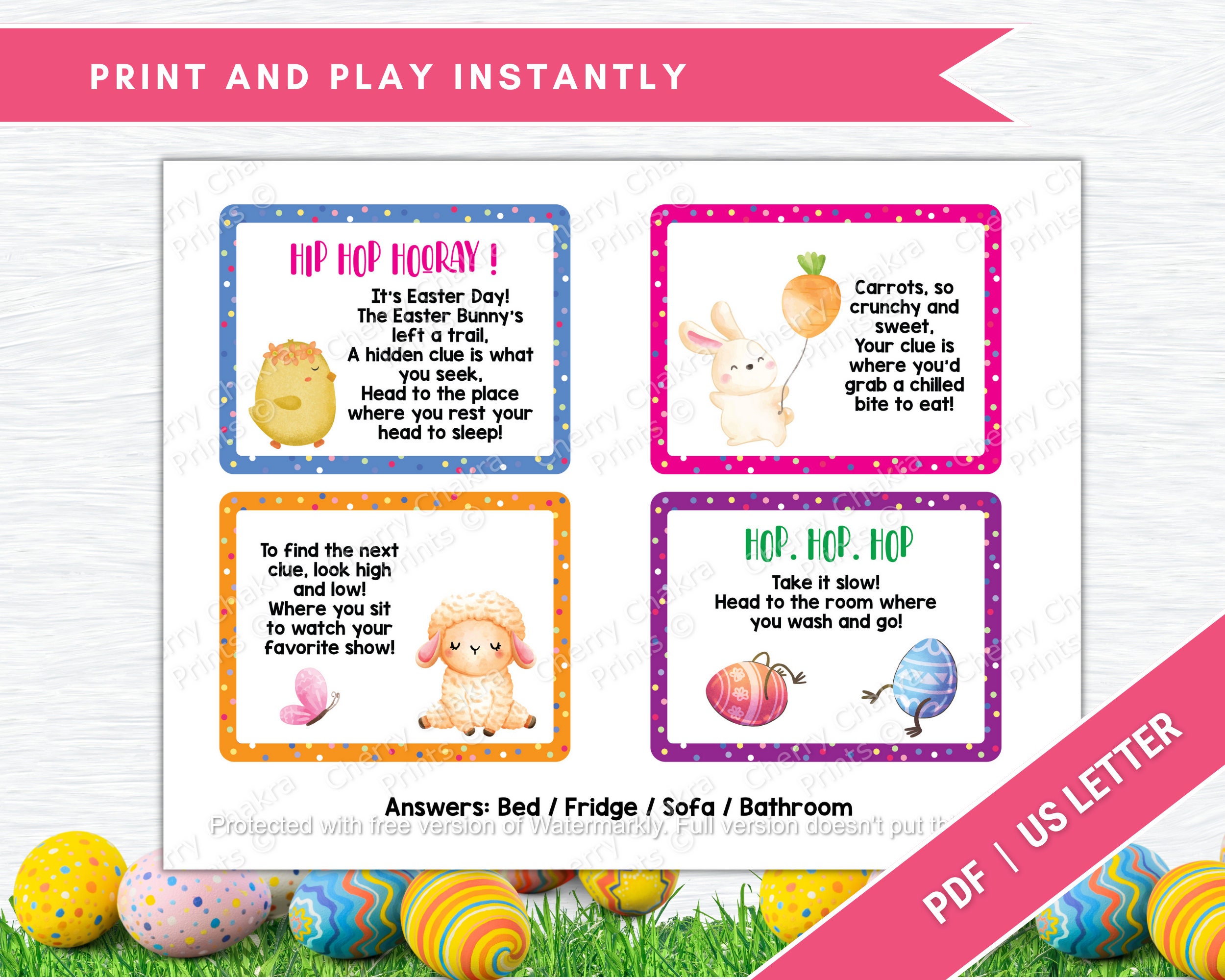 Printable Indoor Easter Scavenger Hunt for Kids | Easter Treasure Hunt ...