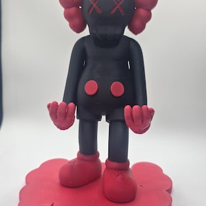 Kaws Controller Phone Holder, Gaming Accessory, Xbox and PlayStation Controller Stand, 3D Printed Organizer, Unique Gift for Gamers Red and Black