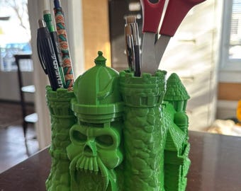 キャッスル・グレイ・スカル デスクオーガナイザー | ヒーマン マスターズ・オブ・ザ・ユニバース オフィス収納 | 3Dプリント