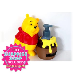 Honey Pot Soap Dispenser — Sculpted Hunny Pot Pump with Bear Figure | Bathroom & Kitchen Decor