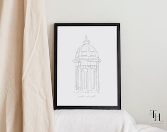 Impresión de cúpula de ECU / Universidad de Carolina del Este / Arte de pared de ECU / Greenville Carolina del Norte / Graduación de ECU