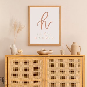Custom Baby Name Print Nursery Decor | Personalized Monogram Initial Art | Baby Girl Nursery Art