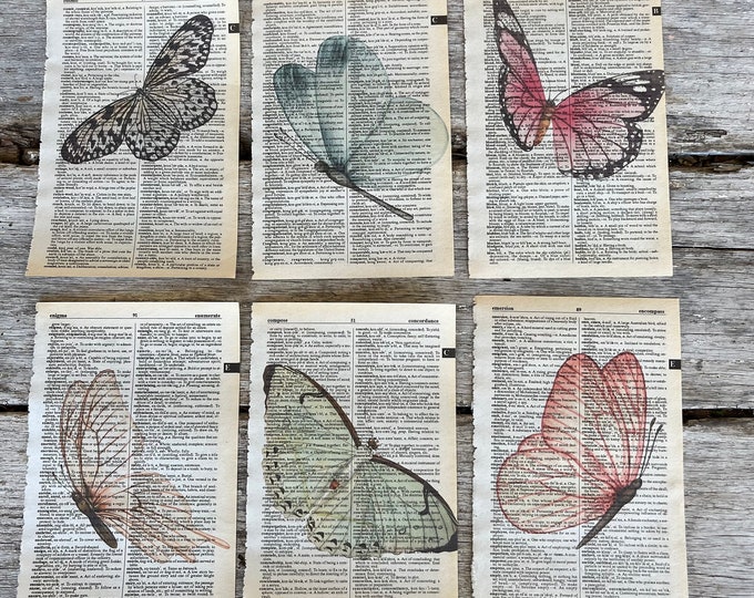 Butterfly themed dictionary prints