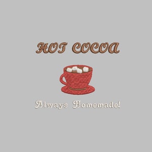 Hot Cocoa Christmas PES embroidery machine file 4x4 digital design holiday santa trendy humor XMAS cute simple homemade vintage  cup mug fun