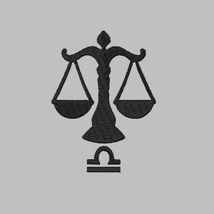 LIBRA scales Embroidery design file PES 4x4 machine zodiac sign astrology stars moon sun rising witch witchy horoscope trendy