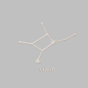 VIRGO Constellation Embroidery design file PES 4x4 machine zodiac sign astrology stars moon sun rising witch witchy horoscope trendy