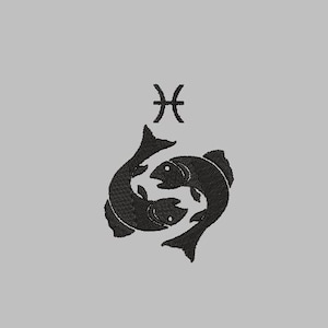 PISCES fish Embroidery design file PES 4x4 machine zodiac sign astrology stars moon sun rising witch witchy horoscope trendy