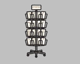 Postcard Rack Embroidery Design 4x4 Digital Machine Embroidery File PES DST jef hus vp3 for Instant Download Gift Shop antique Abandoned