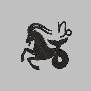 capricorn animal Embroidery design file PES 4x4 machine zodiac sign astrology stars moon sun rising witch witchy horoscope trendy