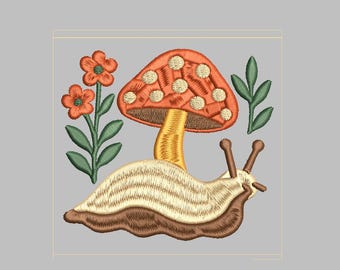 Cottage Core Slug 4x4 simple Digital Machine Embroidery File PES DST jef hus vp3 for Instant Download  Bizzare Wierd