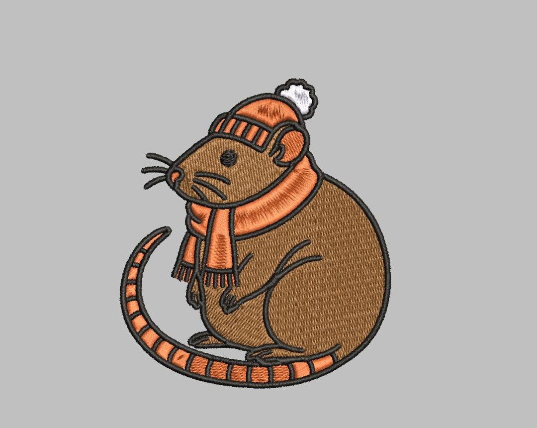 Chunky Winter Rat Embroidery Design 4x4 Gothic Digital Machine ...