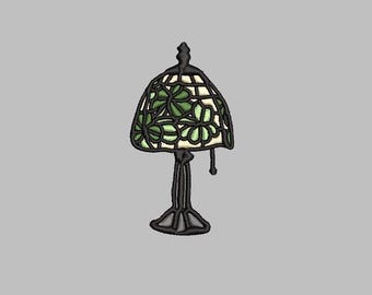 Tiffany lamp leaves embroidery design machine file 4x4 PES DST JEF hoop size witchy art hippie cool trendy flower leaf cute stained glass