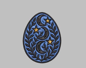 Vintage Gothic Easter Egg Design 4x4 simple Digital Machine Embroidery File PES DST jef hus vp3 for Instant Download Old School Classical