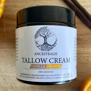 Tallow Cream - Vanilla & Orange - 100% Grass-fed Skincare, facial care, moisturizer